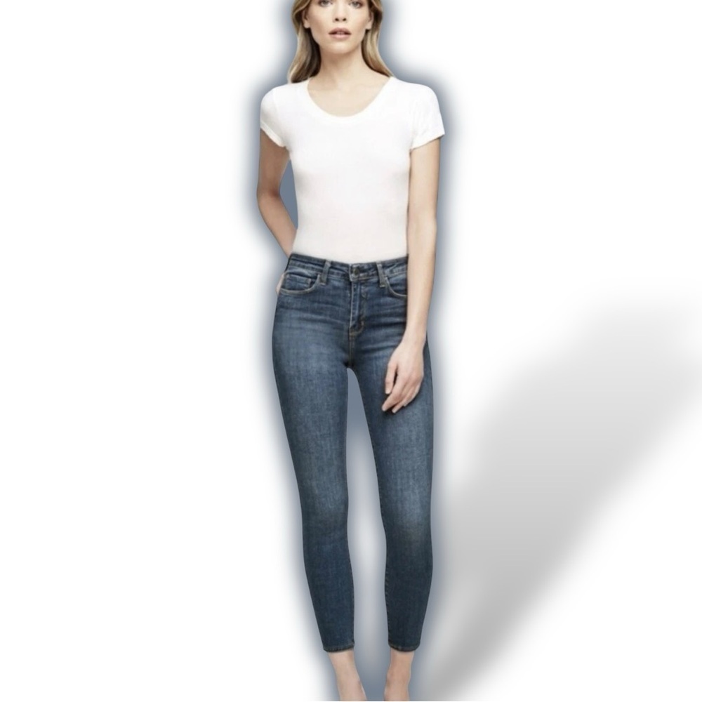 L’AGENCE ‘Margot’ Skinny Leg High Rise Jeans in “Dark Vintage” Wash Size 25